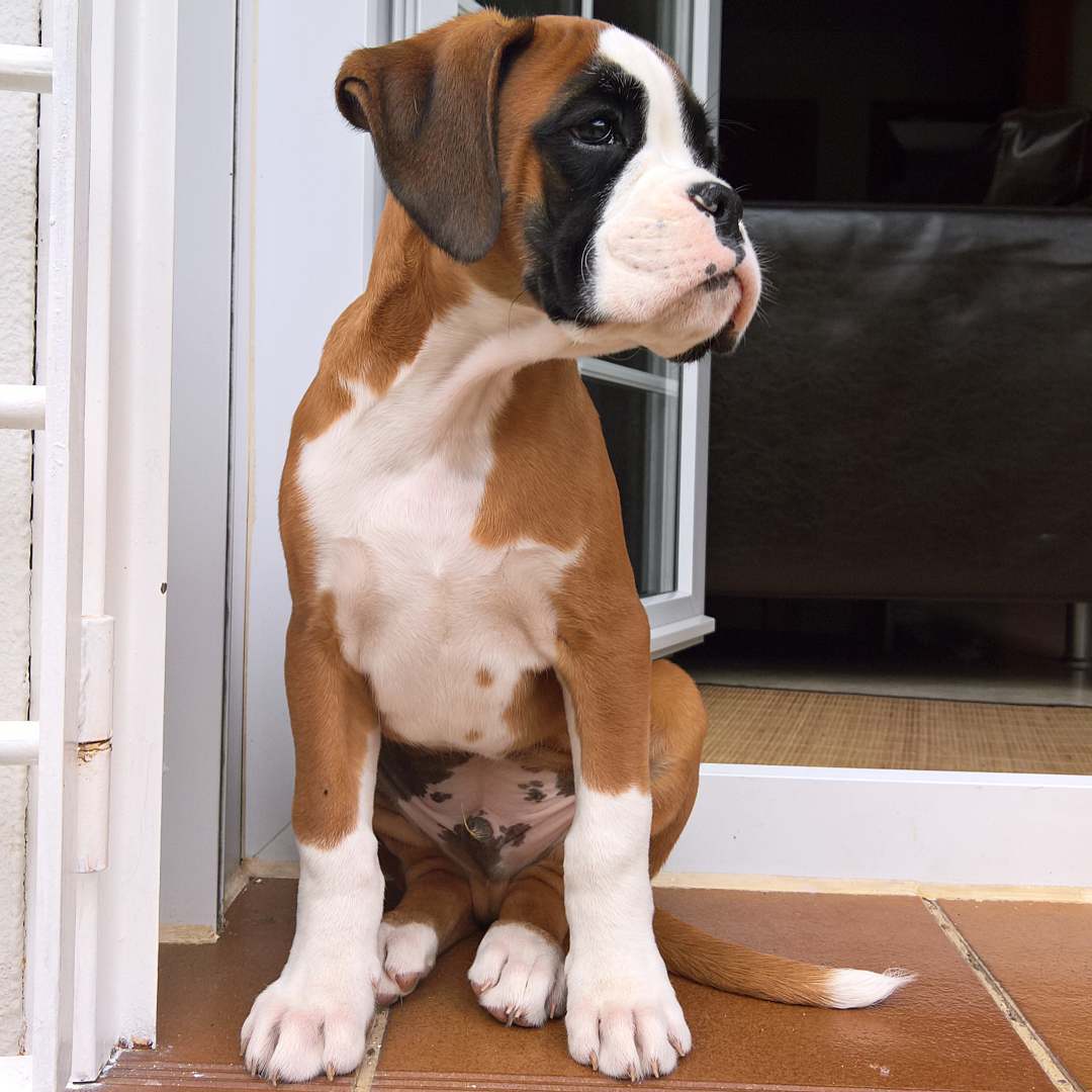 Max, männlicher Boxer Welpe